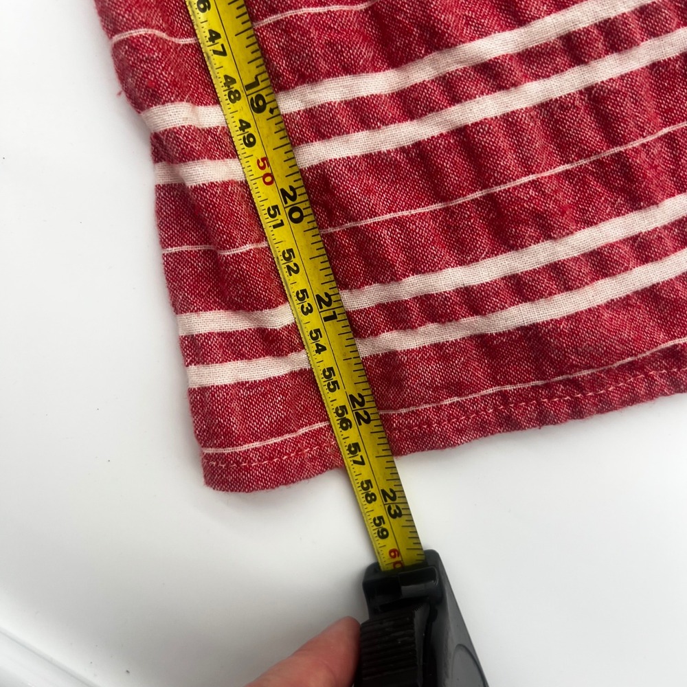 Lost + Wander Red White Striped Cotton Linen Wide Leg‎ Jumpsuit XS LRB70347 - Picture 9 of 11